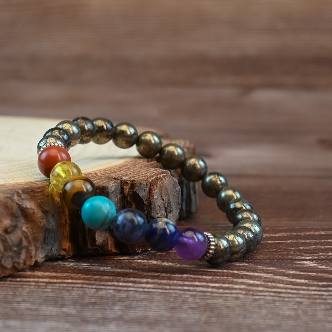 7 Chakra - Pyrite Bracelet