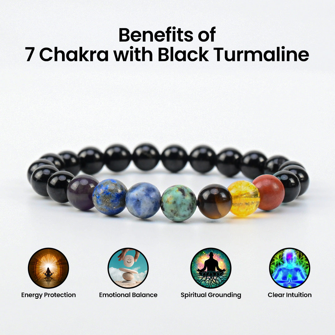 7 Chakra - Black Toumaline Bracelet