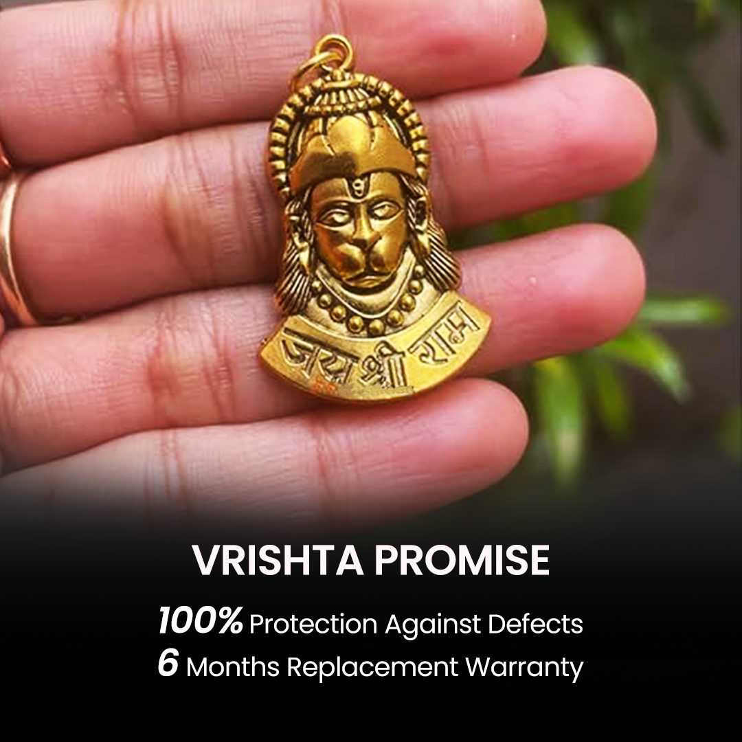 Vrishta Veer Hanuman Ji 22K Gold Plated Chain Pendant