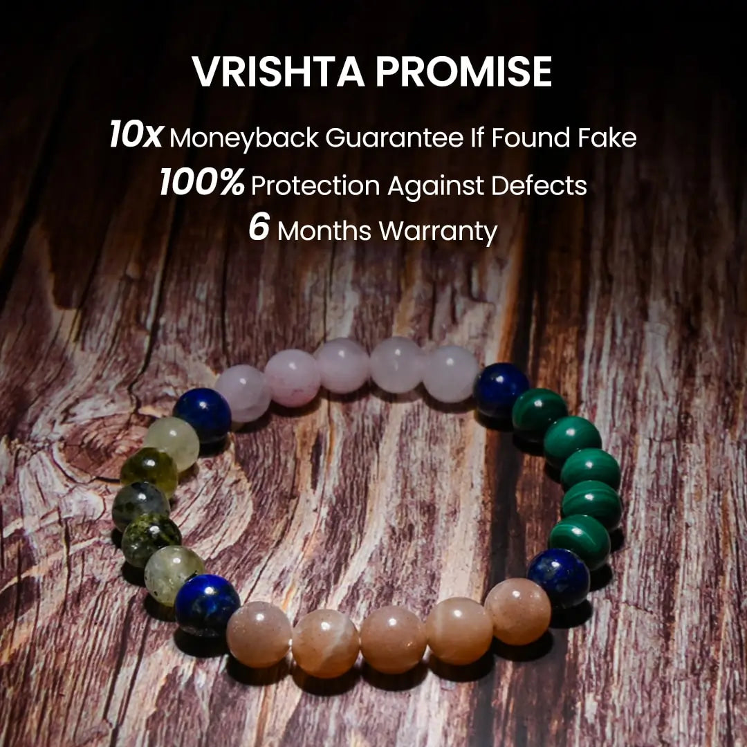 Vrishta Guarantee on Bond Booster Bracelet with authenticity, warranty, and trust promise