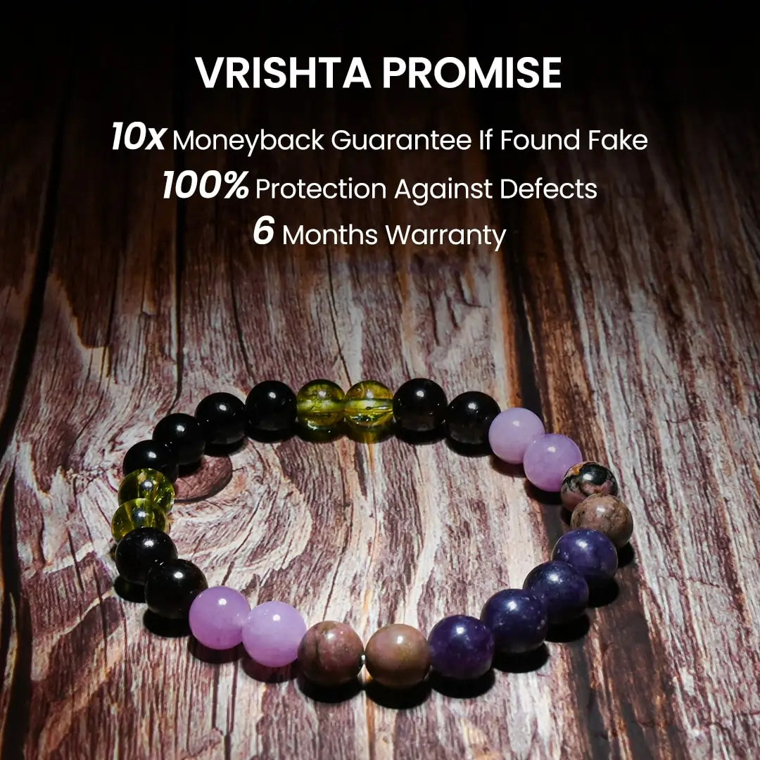 Vrishta Guarantee on Family Fixer Bracelet with authenticity, warranty, and trust promise