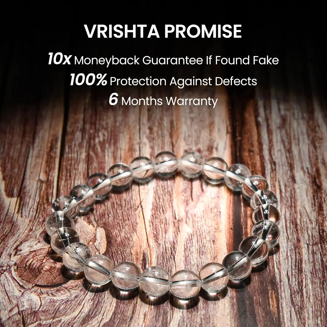 Vrishta Certified & Activated Sphatik Crystal Bracelet for Positivity & Confidence
