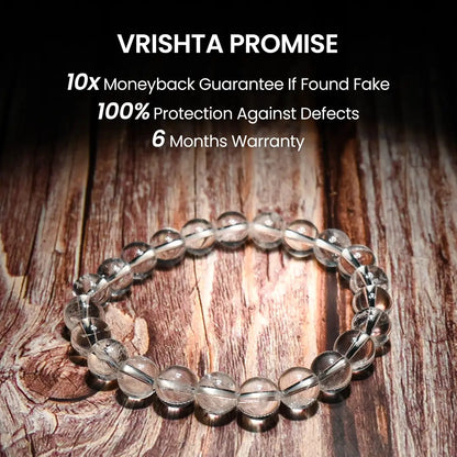 Vrishta Certified & Activated Sphatik Crystal Bracelet for Positivity & Confidence