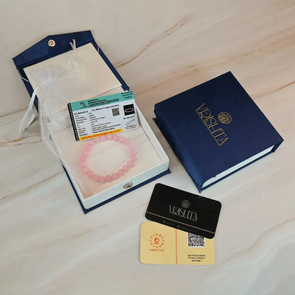Rose Quartz Bracelet in Vrishta premium Kappa box showcasing authenticity and trust