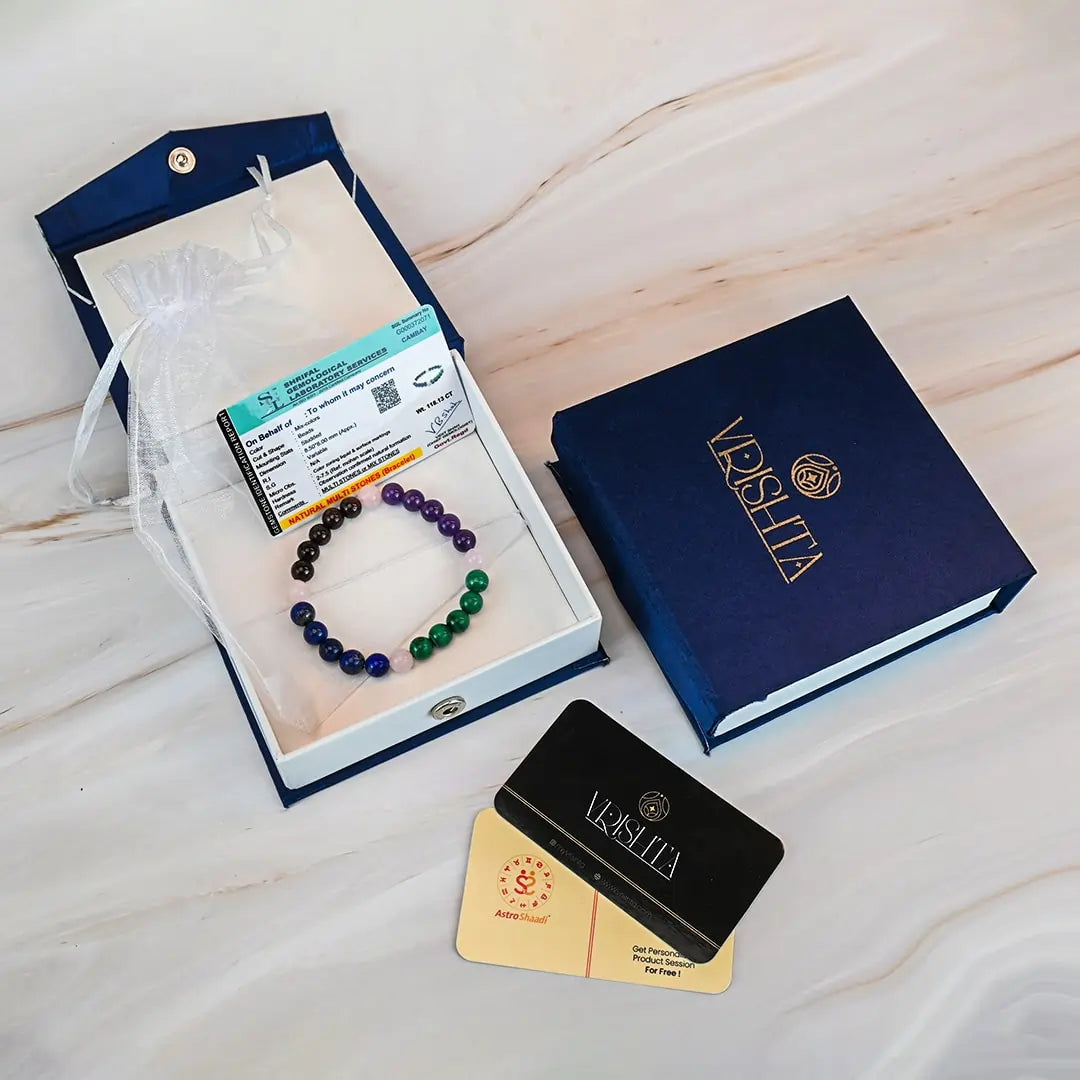 Love Shield Bracelet in Vrishta premium Kappa box with stone certificate and thank you card
