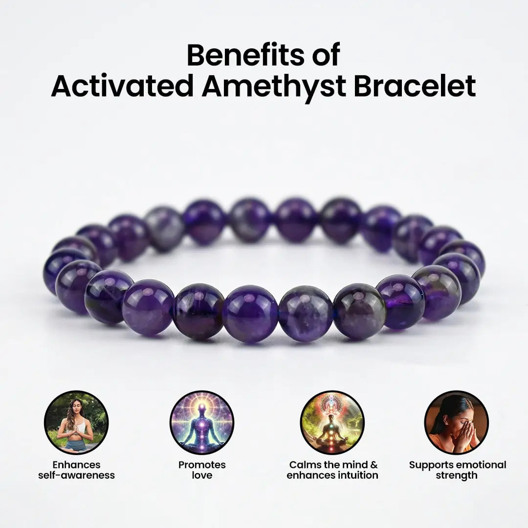 Certified & Activated Vrishta Amethyst Bracelet for Spirituality & Inner Strength