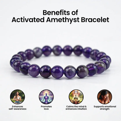 Certified & Activated Vrishta Amethyst Bracelet for Spirituality & Inner Strength