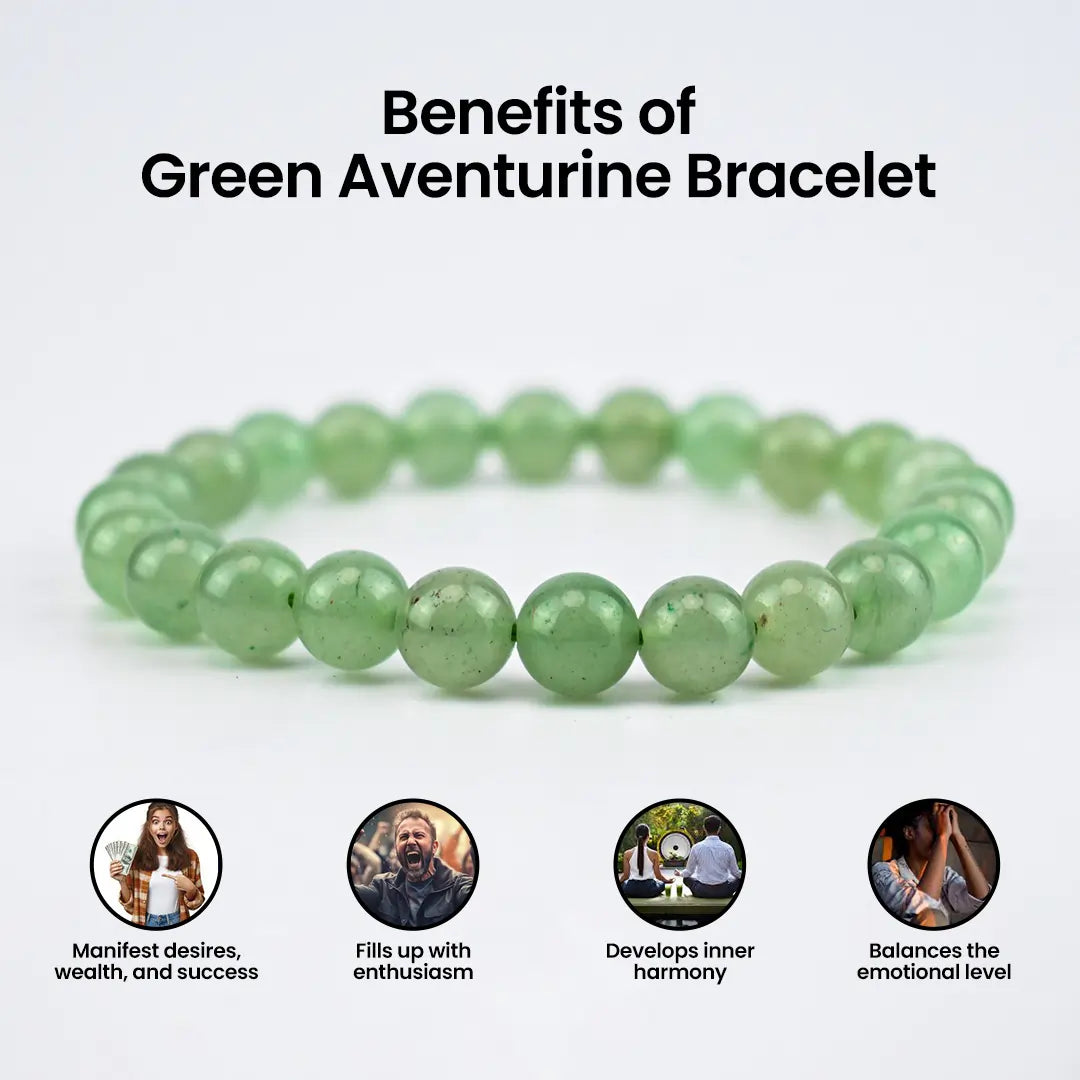 Vrishta Affordable Green Aventurine Bracelet to manifest desires, wealth, and success