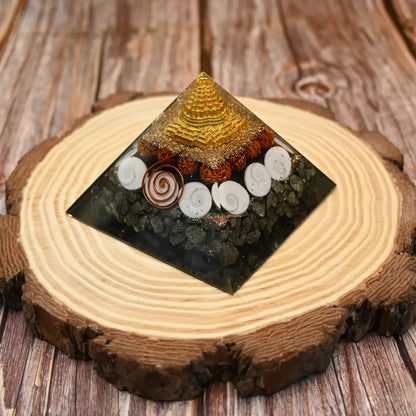 Vrishta Pyrite Orgone Pyramid 90 MM