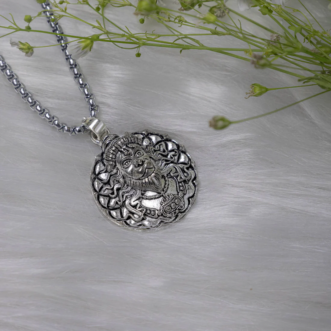 Vrishta Veer Hanuman Sterling Silver Coated Chain Pendant