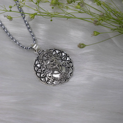 Vrishta Veer Hanuman Sterling Silver Coated Chain Pendant