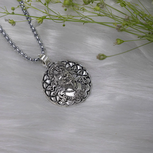 Vrishta Veer Hanuman Sterling Silver Coated Chain Pendant