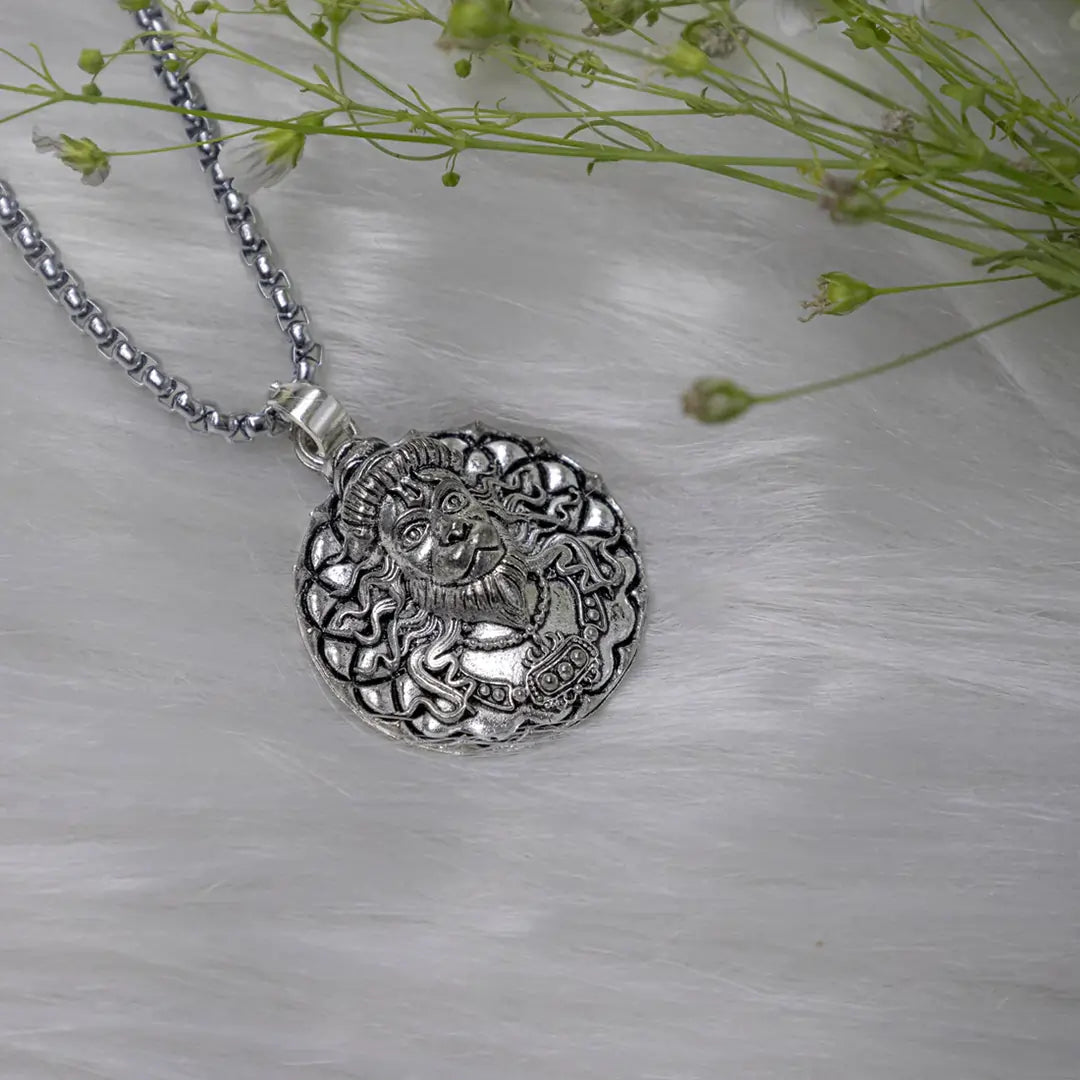 Vrishta Hanuman Ji Sterling Silver Pendant for strength, courage, and spiritual protection