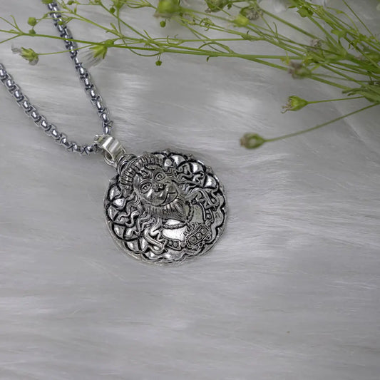 Vrishta Hanuman Ji Sterling Silver Pendant for strength, courage, and spiritual protection