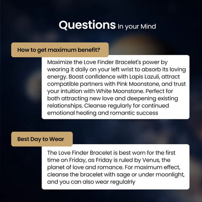 Guidance on how to wear Vrishta Love Finder Bracelet  for maximum effects