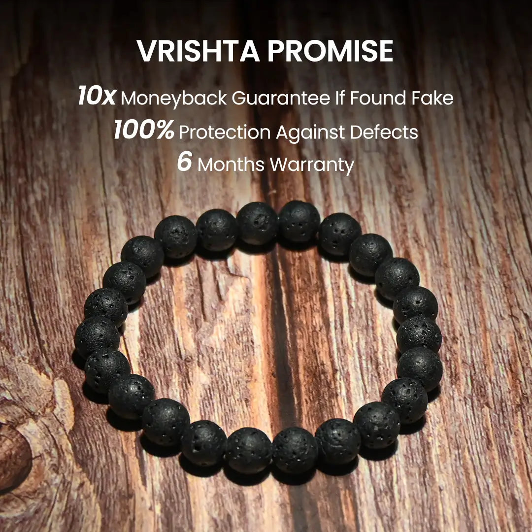 Vrishta Guarantee on Lava Bracelet with authenticity, warranty, and trust promise