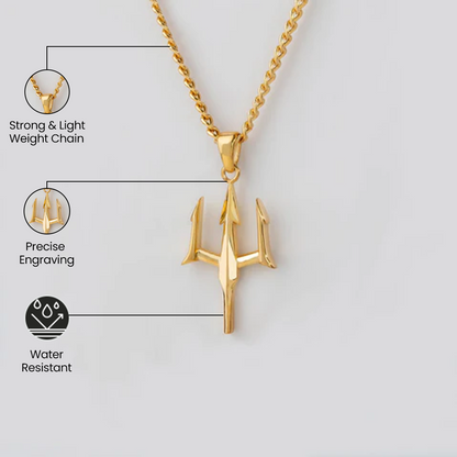 Vrishta Trishul 22K Gold Plated Chain Pendant