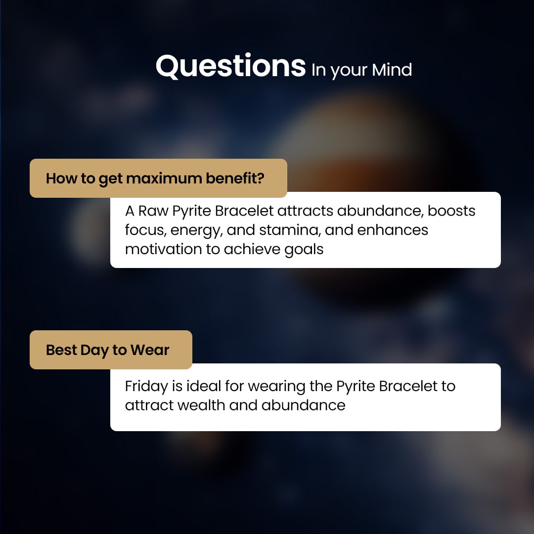Guidance on how to wear Vrishta Pyrite Bracelet for maximum effects