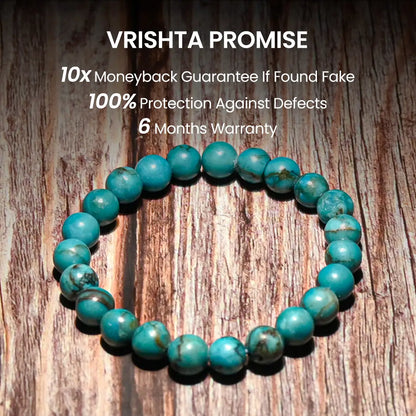 Vrishta Guarantee on Turquoise Bracelet with authenticity, warranty, and trust promise
