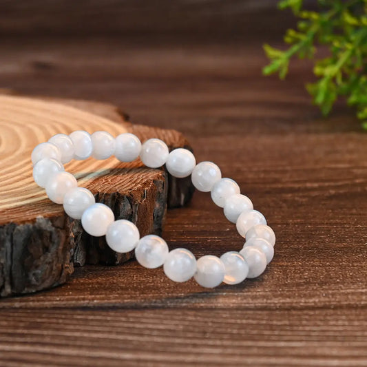 Certified & Activated Vrishta Selenite Bracelet for Peace & Spirituality