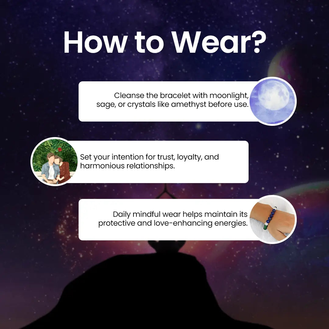 Guidance on how to wear Vrishta Love Shield Bracelet for maximum effects