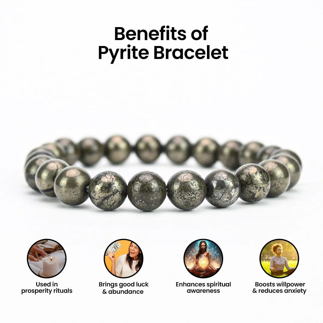 Vrishta Pyrite Bracelet to bring good luck and abundance