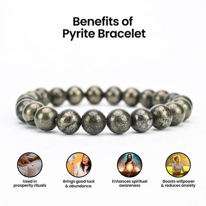Vrishta Pyrite Bracelet to bring good luck and abundance