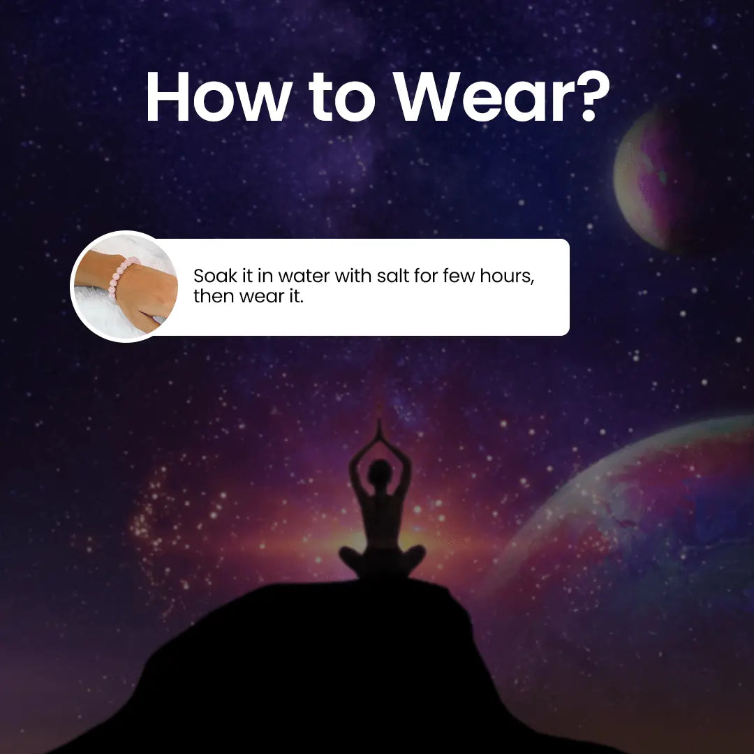 How to wear the Vrishta Rose Quartz Bracelet to attract love, and heal relationships