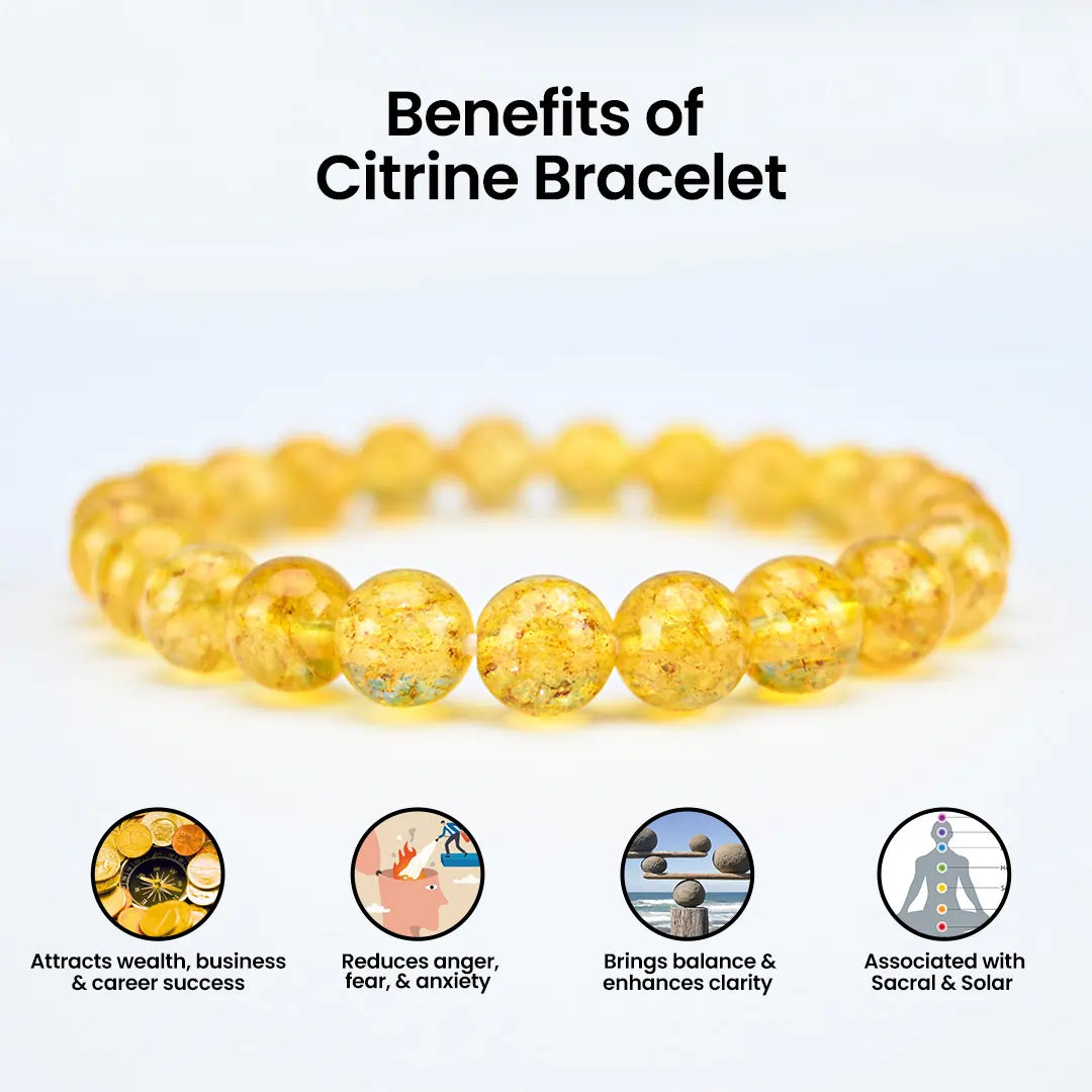 Vrishta Citrine Bracelet to attract wealth, business growth, and career success