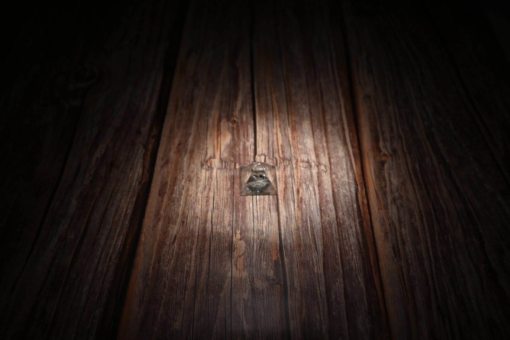 Top angle view of Vrishta Small Clear Quartz Pyramid