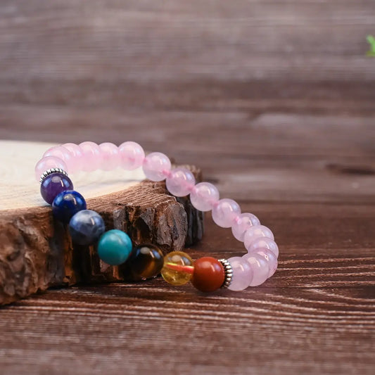 7 Chakra - Rose Quartz Bracelet