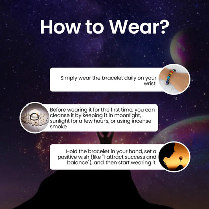 How to wear the Vrishta 7 Chakra – Pyrite Bracelet to attract wealth, bring success, and balance all 7 chakras
