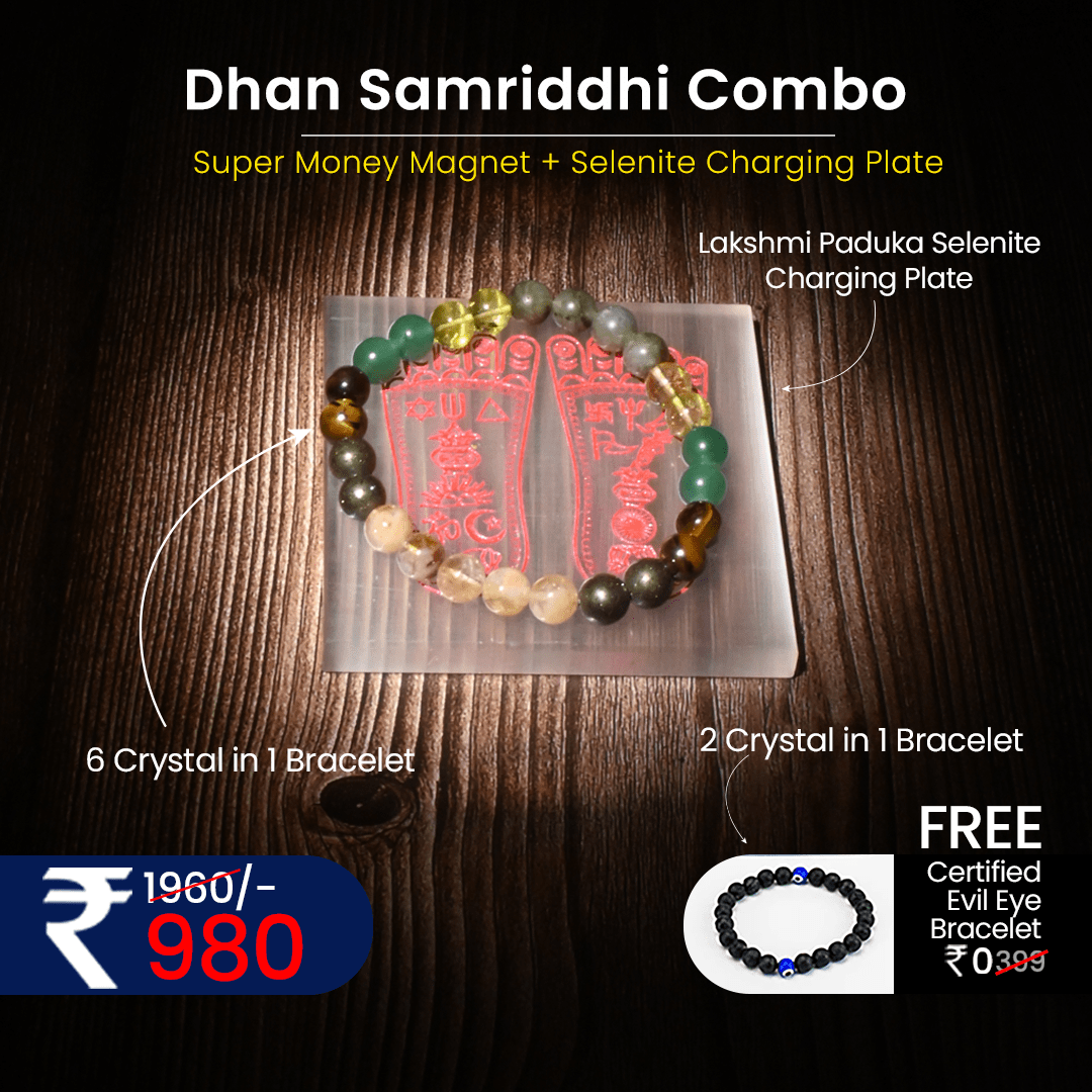 Vrishta Dhan Samriddhi Combo with Super Money Bracelet and Selenite Charging Plate