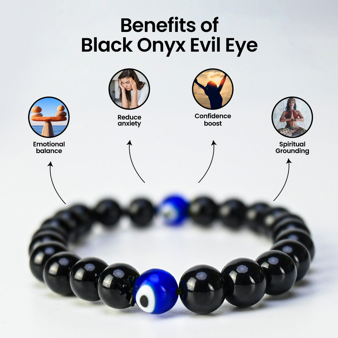 Vrishta Black Onyx Evil Eye Bracelet