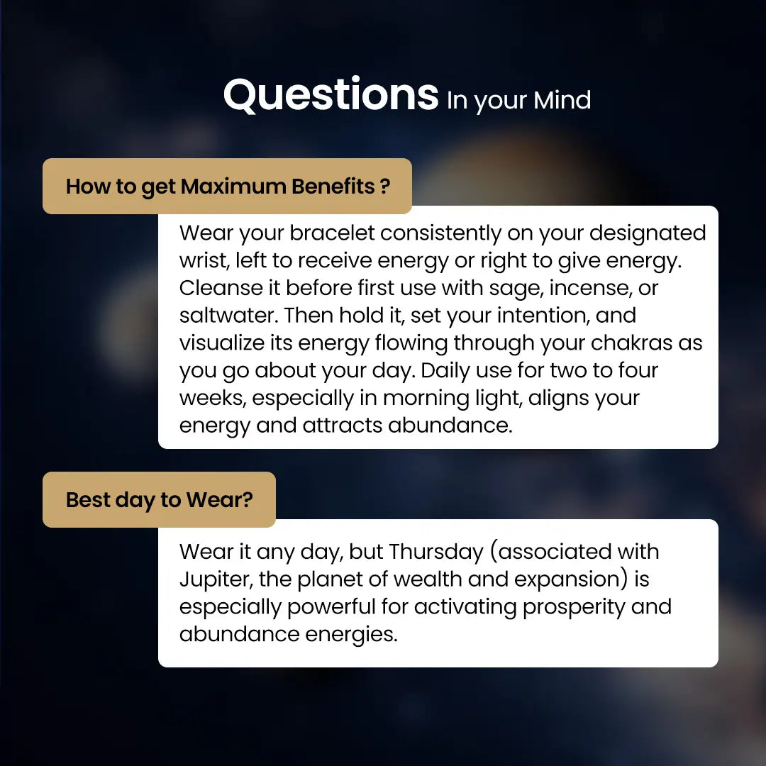 Guidance on how to wear Vrishta 7 Chakra -Pyrite Bracelet  for maximum effects