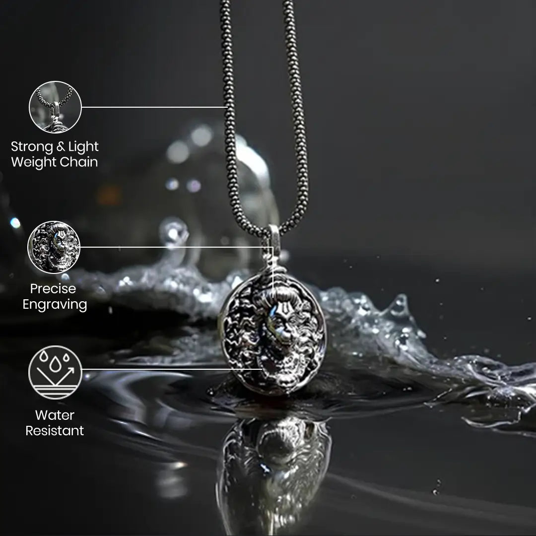 Vrishta Veer Hanuman Sterling Silver Coated Pendant featuring Hanuman Ji face design with fine detailing