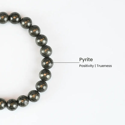 Certified and activated Pyrite Bracelet with natural Pyrite stone