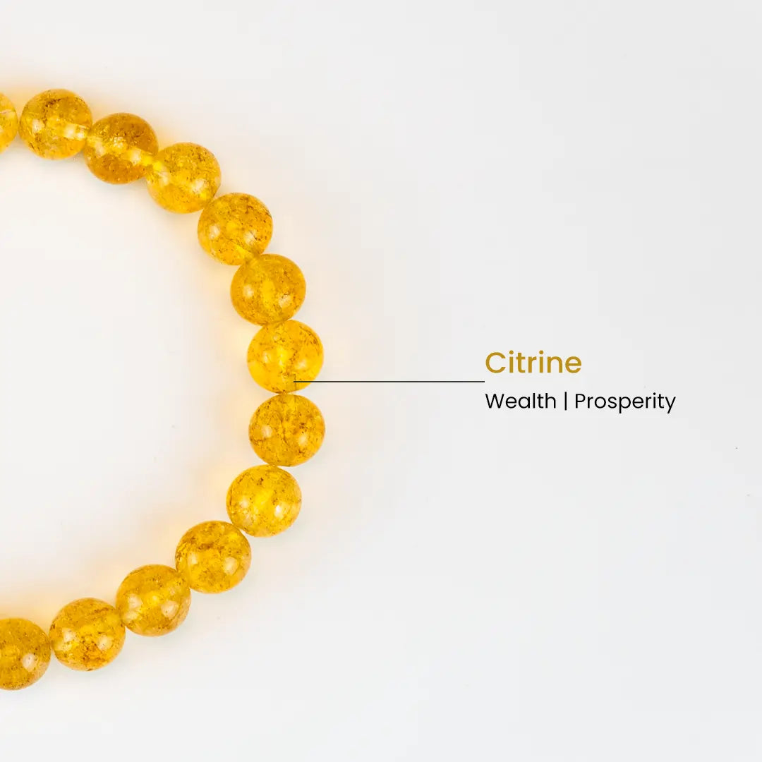 Certified and activated Citrine Bracelet with natural Citrine stones for prosperity