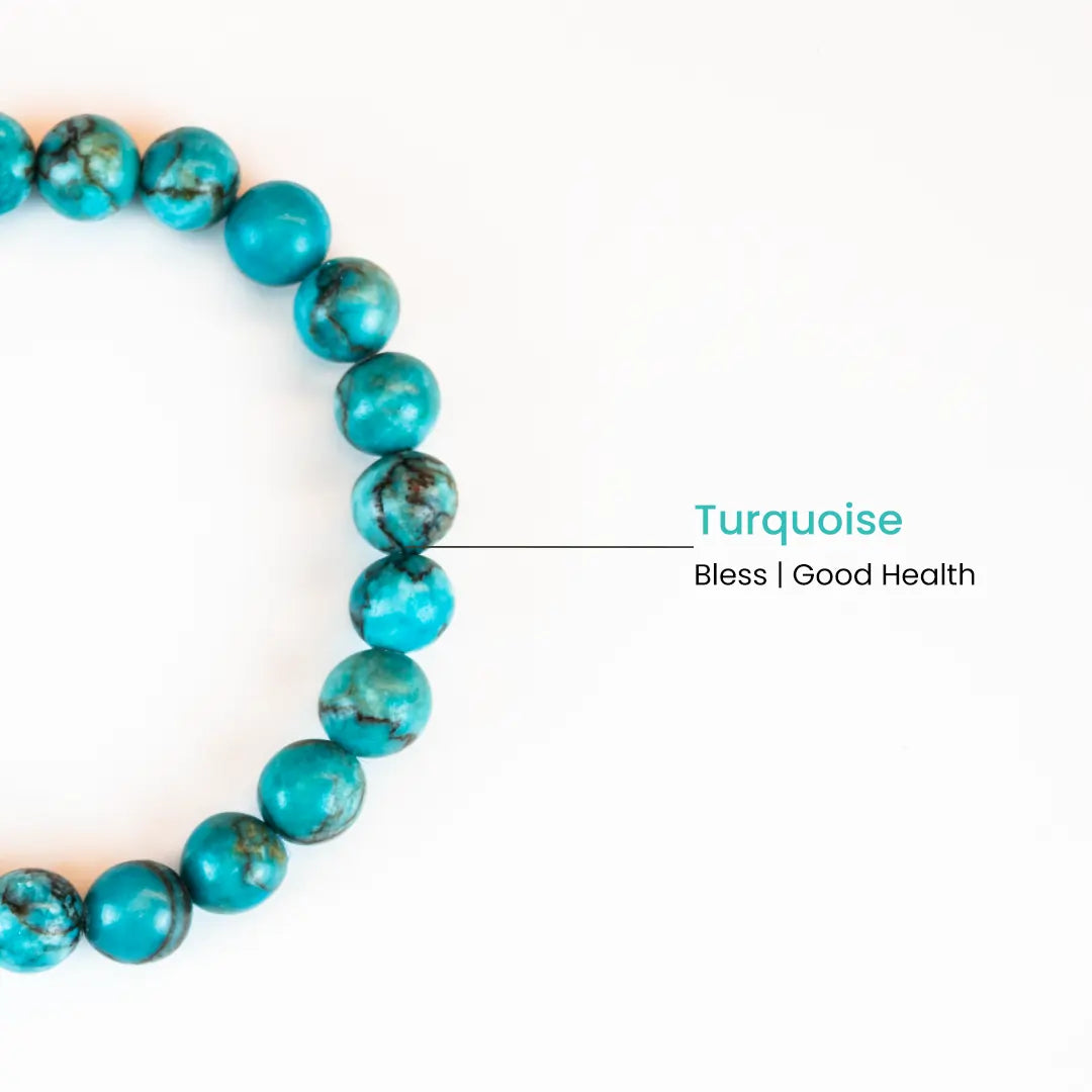 Certified and Activated Turquoise Bracelet with natural Sodalite stones for blessings and good health
