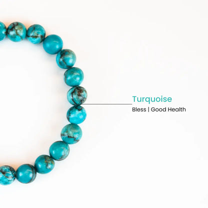 Certified and Activated Turquoise Bracelet with natural Sodalite stones for blessings and good health