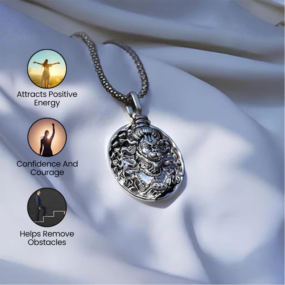 Vrishta Veer Hanuman Sterling Silver Coated Chain Pendant