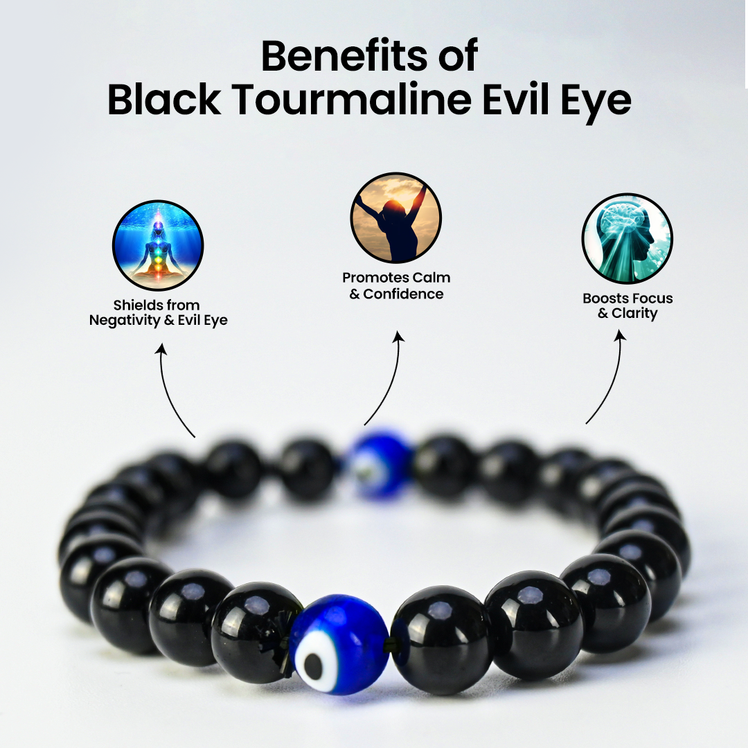 Vrishta Black Tourmaline Evil Eye Bracelet