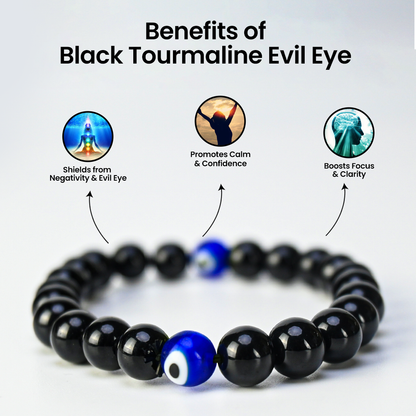 Vrishta Black Tourmaline Evil Eye Bracelet