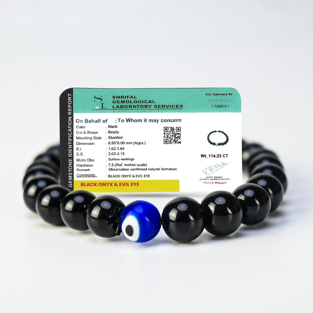 Vrishta Black Onyx Evil Eye Bracelet