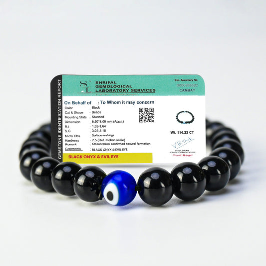 Vrishta Black Onyx Evil Eye Bracelet