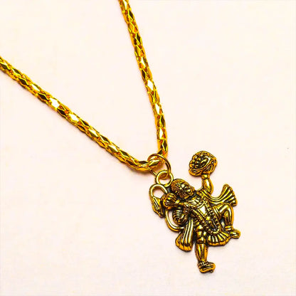 Vrishta Hanuman Shakti 22K Gold Plated Chain Pendant for courage and strength