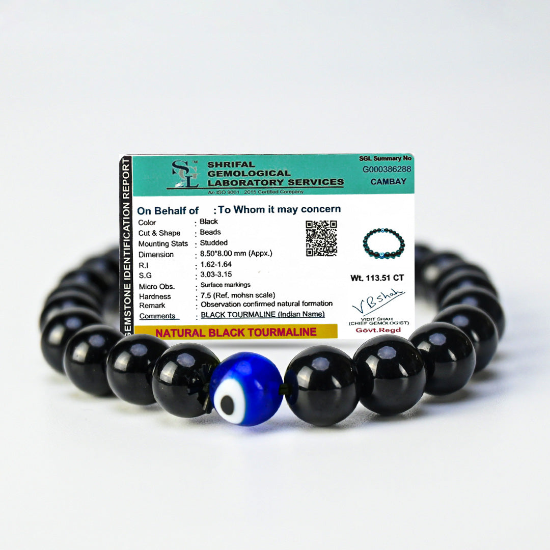 Vrishta Black Tourmaline Evil Eye Bracelet