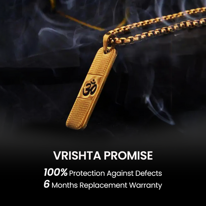 Vrishta Engraved Om 22K Gold Plated Necklace