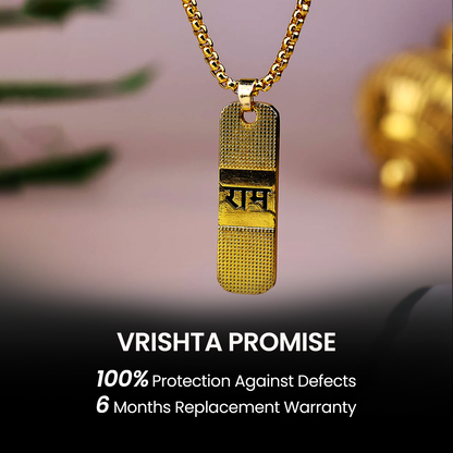 Vrishta Engraved Ram 22K Gold Plated Necklace